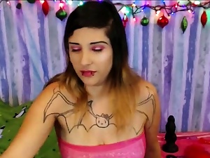 Unusual junkie masturbates on her webcam Insatiable and Gross